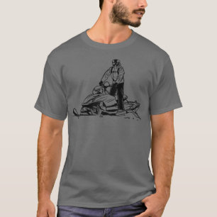 Schneeschlittenfahrend Wintersport Schnee T-Shirt