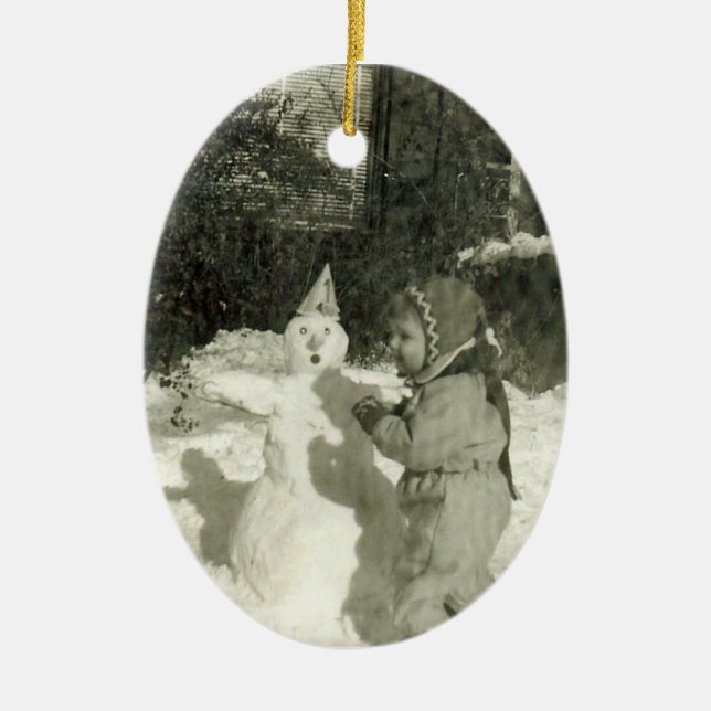 Schneeschmuck Keramikornament (Vorne)