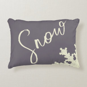 Schneeschrift lila grau, Buttercreme elegante Wind Dekokissen