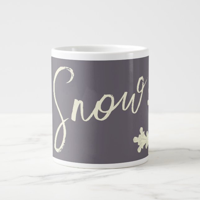 Schneeschrift lila, graue Buttercreme Jumbo-Tasse (Vorderseite)