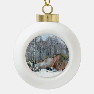 Schneeschube Keramik Kugel-Ornament