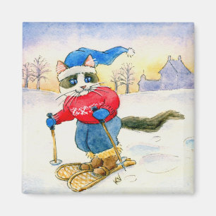 Schneeschuh Cat Magnet