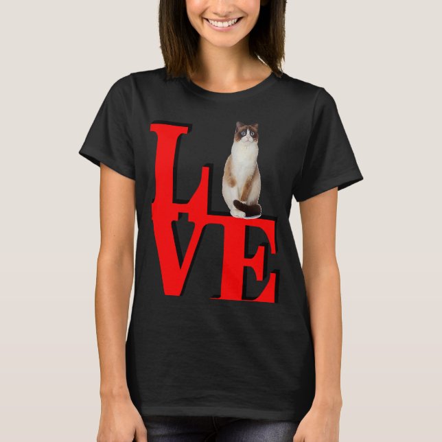 Schneeschuh-Liebe Park I Liebe my Cat T-Shirt (Vorderseite)