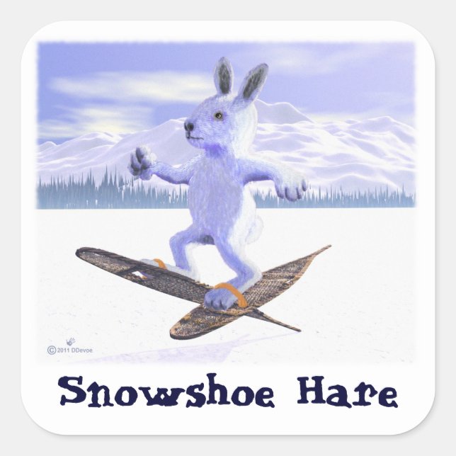 Schneeschuh Quadratischer Aufkleber (Vorderseite)