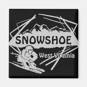 Schneeschuh West Virginia Grauer Schwarzer Skiglog Magnet