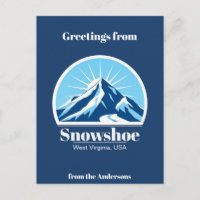 Schneeschuh West Virginia USA Skigebiet Postcard