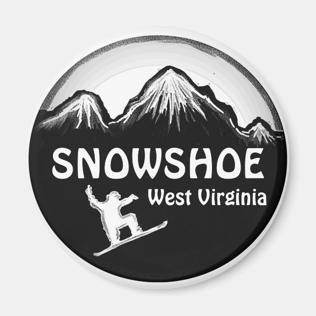 Schneeschuh West Virginia White Snowboard Magnet (Vorne)