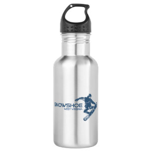 Schneeschuhberg West Virginia Snowboarder Edelstahlflasche