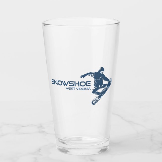 Schneeschuhberg West Virginia Snowboarder Glas (Vorderseite)