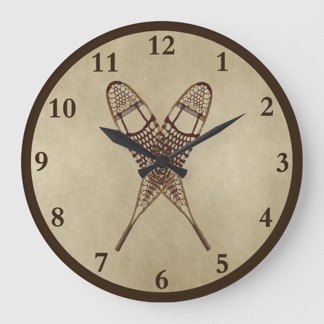 Schneeschuhe für altes Papier Große Wanduhr (Vorderseite)