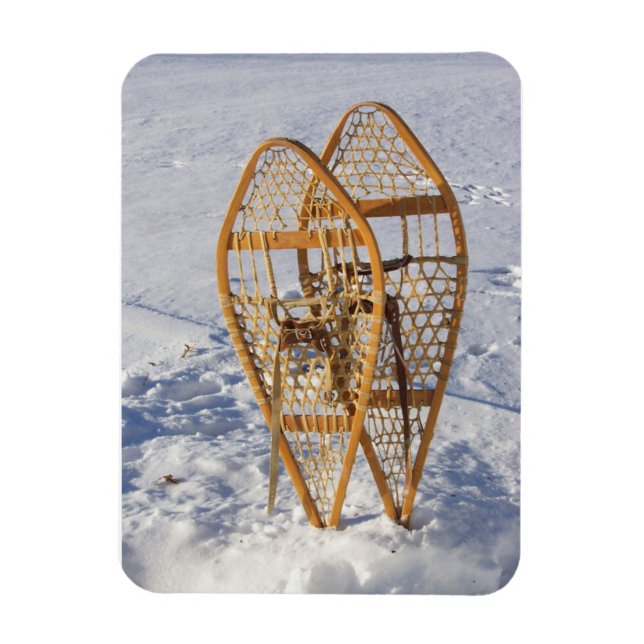Schneeschuhe im Schnee Magnet (Vertikal)