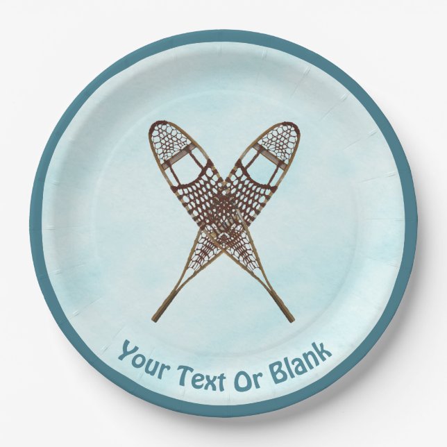 Schneeschuhe Pappteller (Vorderseite)