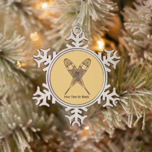 Schneeschuhe Schneeflocken Zinn-Ornament