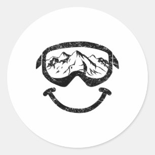 Schneeschuhe Shirt Skifahren Snowboarden Ski R Runder Aufkleber