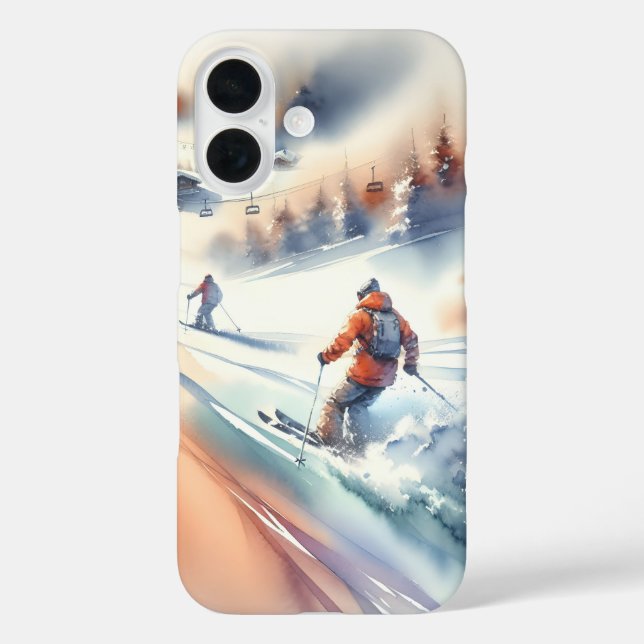 Schneeschuhfahrer im Wasser iPhone 16 Hülle (Rückseite)