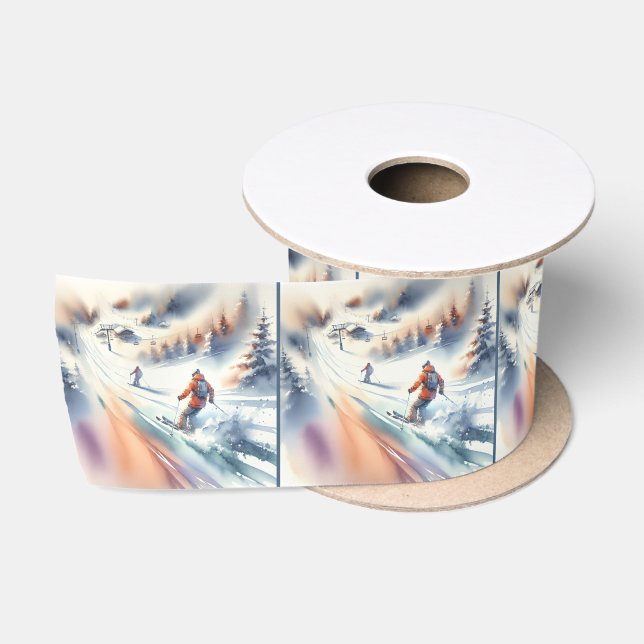 Schneeschuhfahrer im Wasser Satinband (Spule)