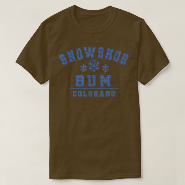 Schneeschuhkolorado Schneeschuhbum mit Schneeflock T-Shirt (Design vorne)
