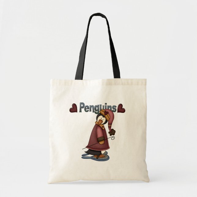Schneeschuhpinguin-T - Shirt und -Geschenke Tragetasche (Vorne)