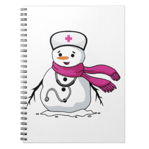 Schneeschuhschwester mit Stethoskop Notizblock