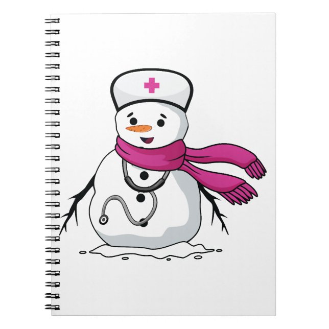 Schneeschuhschwester mit Stethoskop Notizblock (Vorderseite)