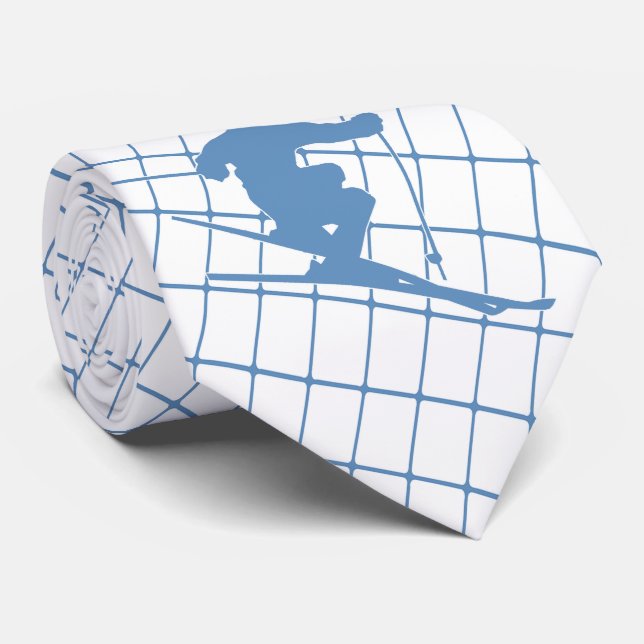 Schneeschuhwandern auf Blue Karo Necktie Krawatte (Gerollt)