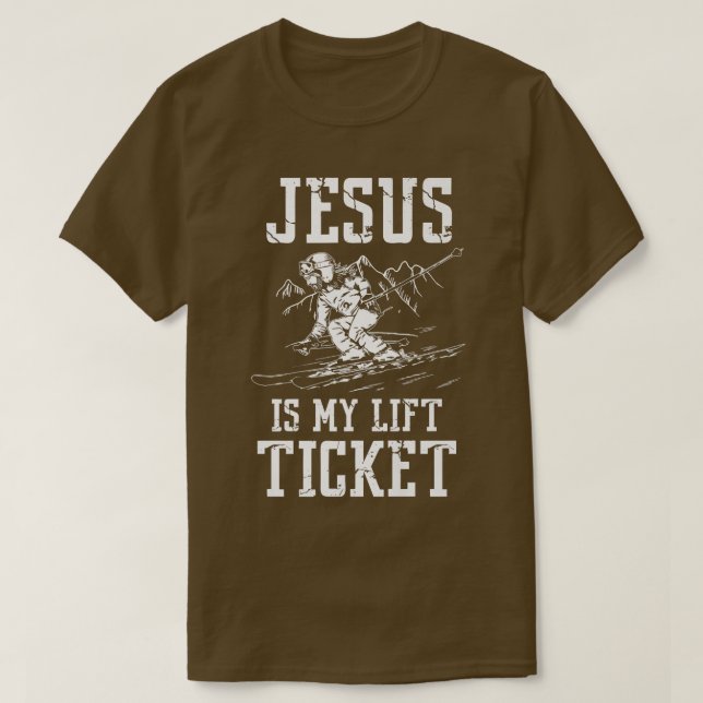 Schneeschuhwandern Jesus mein Lift Wintersport C T-Shirt (Design vorne)