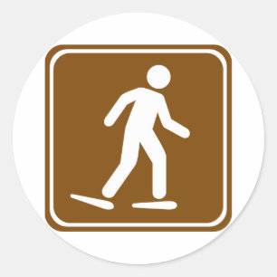 Schneeschuhwanderweg Runder Aufkleber