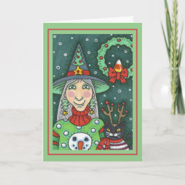 SCHNEESCHWÄTER, SCHWARZE CAT XMAS HALLOWEG KARTE
