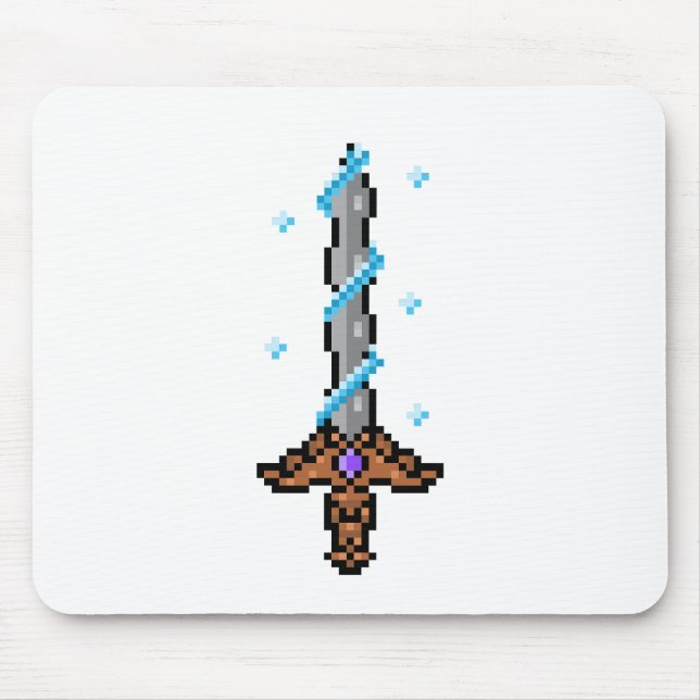 Schneeschwert Pixel Art - Retro Ice Blade Design Mousepad (Vorne)