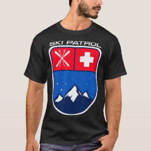Schneeski-Skipatrouille Himmel Stangen Kreuz Berg T-Shirt