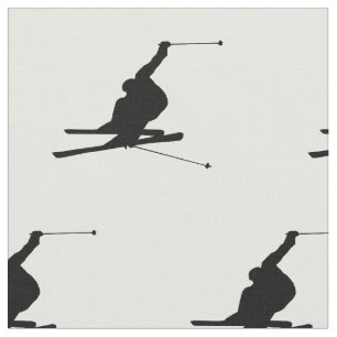 Schneeskier-Silhouette Stoff