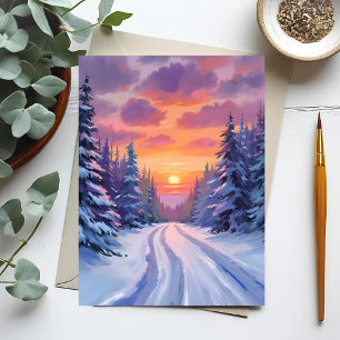 Schneesonntag   Winterliche Berglandschaft Postkarte