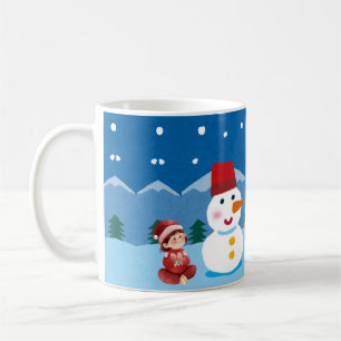 Schneespiel im Mondlicht Kaffeetasse