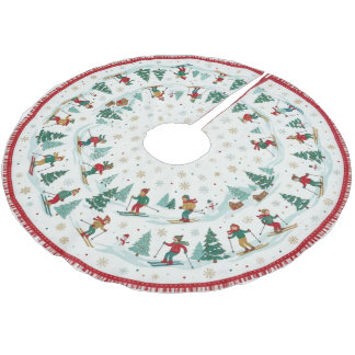 Schneesportler Polyester Weihnachtsbaumdecke