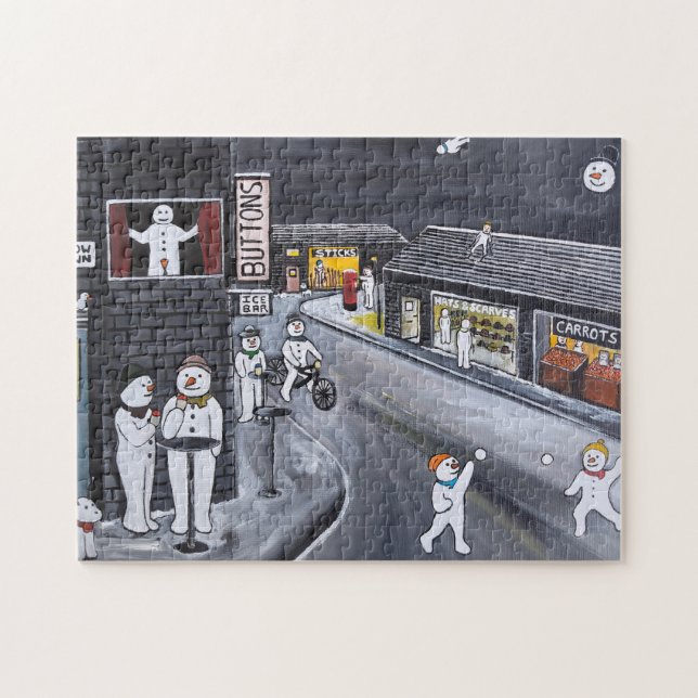 Schneestadt-Gemälde von Alfred Fox (Horizontal)
