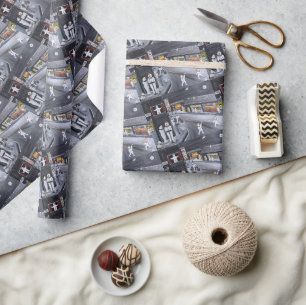 Schneestadt-Gemälde von Alfred Fox Geschenkpapier