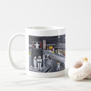 Schneestadt-Gemälde von Alfred Fox Kaffeetasse