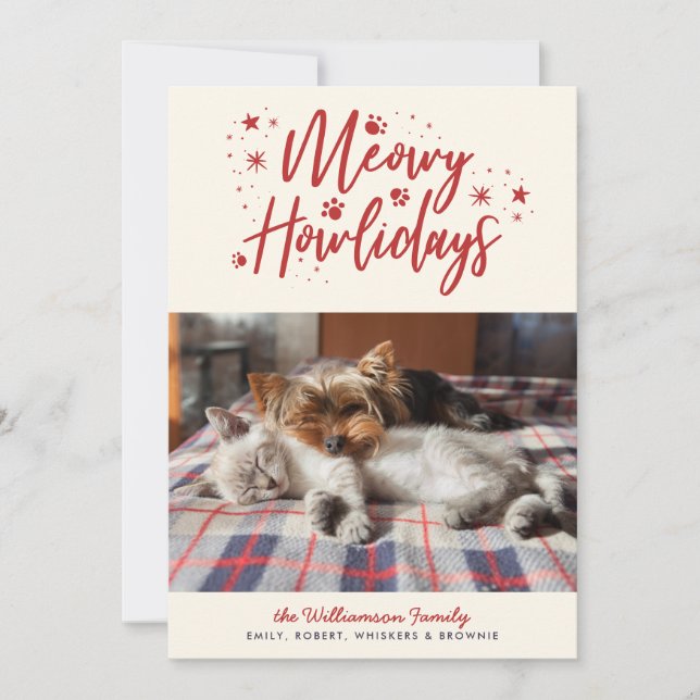 Schneestars Meowy Howlidays Foto Weihnachten (Vorderseite)