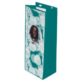 Schneestars - weiß, Aquamarin - Geschenktüte Für Weinflaschen