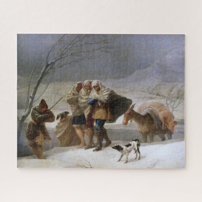 Schneesturm im Winter (von Francisco Goya) (Horizontal)