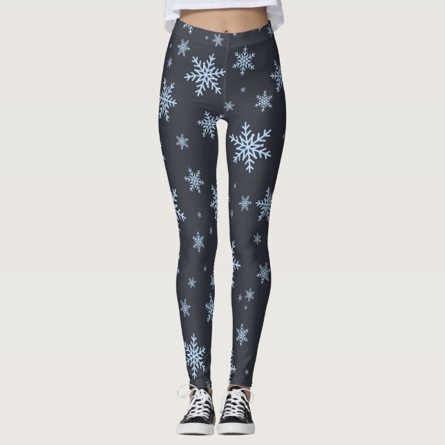 Schneesturm in der Nacht Leggings (Vorderseite)