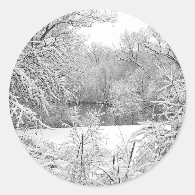 Schneesturm Runder Aufkleber (Vorderseite)