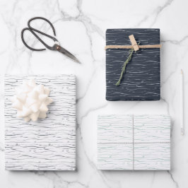 Schneesturm weiß, Meerblau, Turquoje Geschenkpapier Set