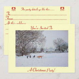 Schneeszene bei Weihnachten in der Schneelandschaf Einladung