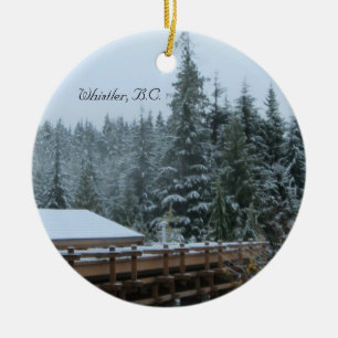 Schneeszene in Whistler, B.C. Keramik Ornament