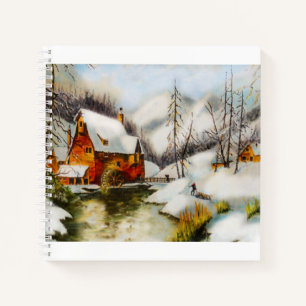 Schneeszene-Kunst Notizbuch