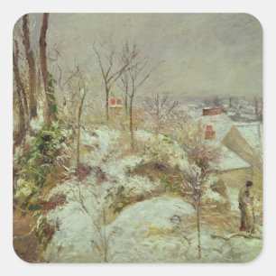 Schneeszene Quadratischer Aufkleber