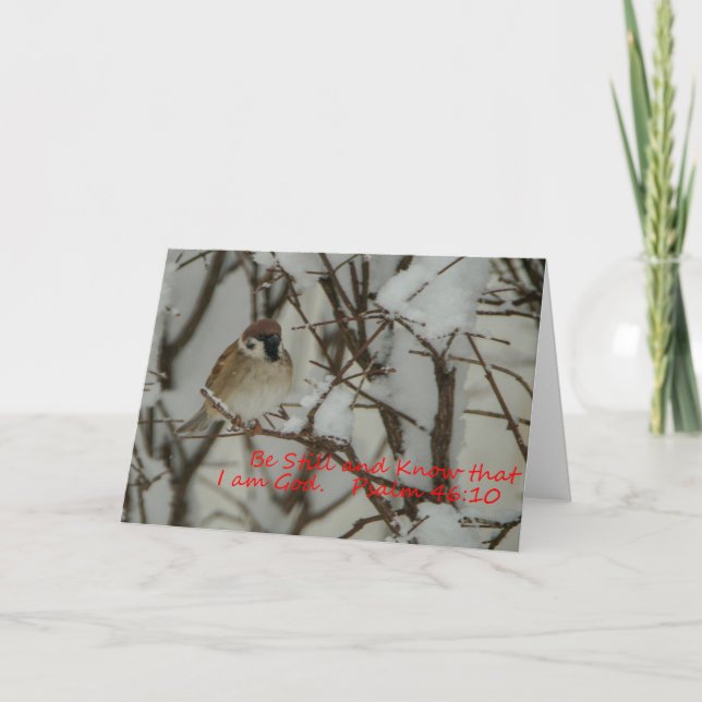 Schneeszene und Schrift Karte (Vorderseite)