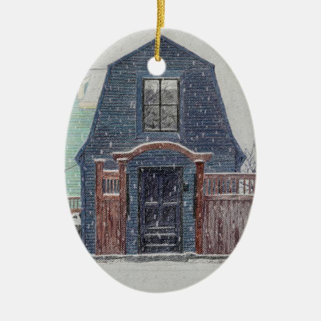 Schneetag Keramik Ornament (Vorne)