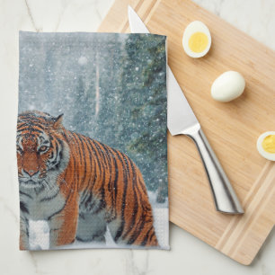 Schneetiger Geschirrtuch